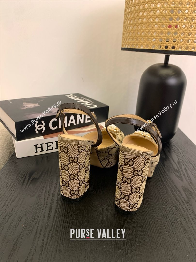 Gucci Platform Pump with Double G 817258 Beige 2025 (KL-25050926)