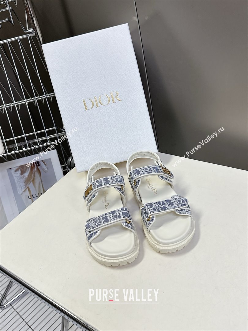 Dior Dioract Sandal in Blue Jacquard with Dior Oblique 2025 (MD-25051501)