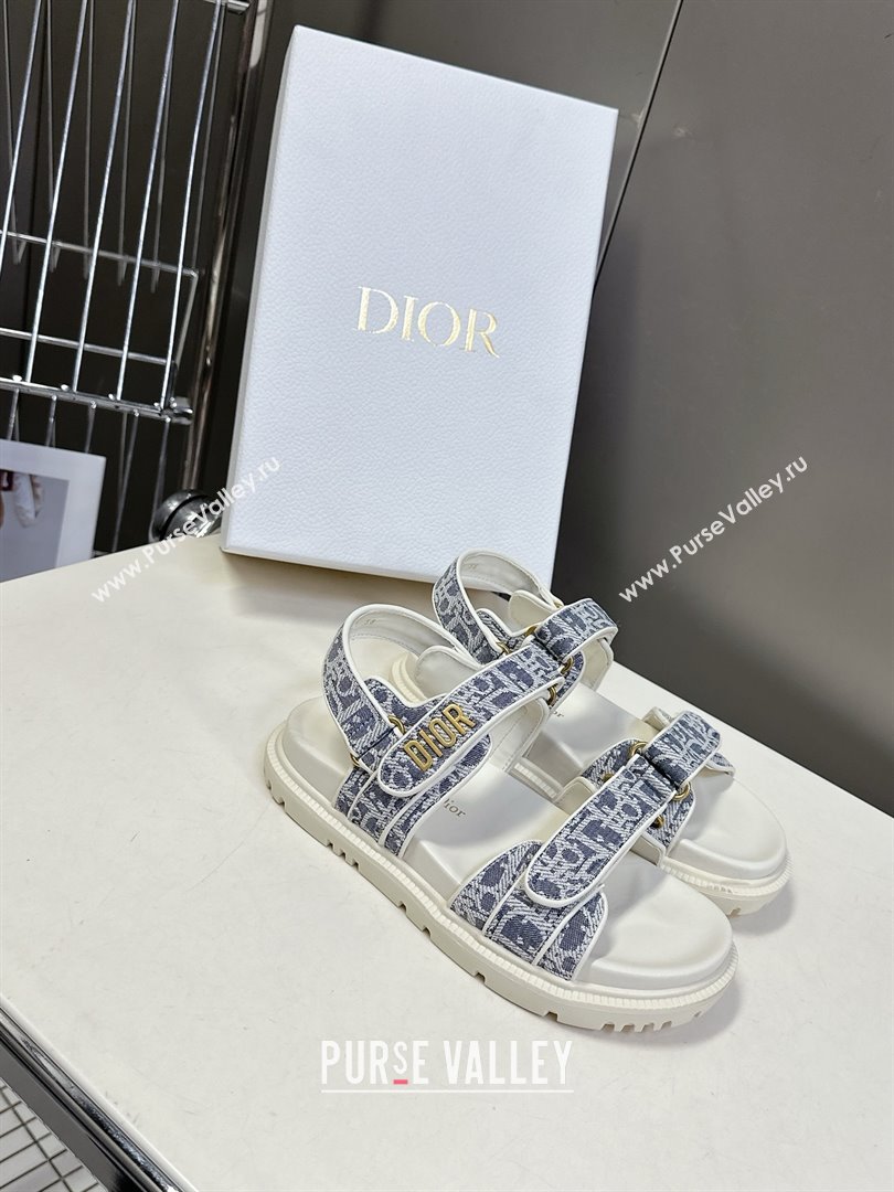Dior Dioract Sandal in Blue Jacquard with Dior Oblique 2025 (MD-25051501)