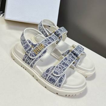 Dior Dioract Sandal in Blue Jacquard with Dior Oblique 2025 (MD-25051501)