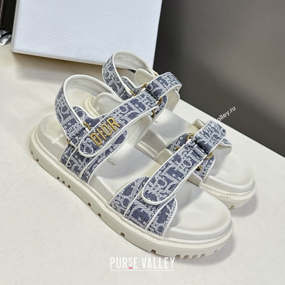 Dior Dioract Sandal in Blue Jacquard with Dior Oblique 2025 (MD-25051501)
