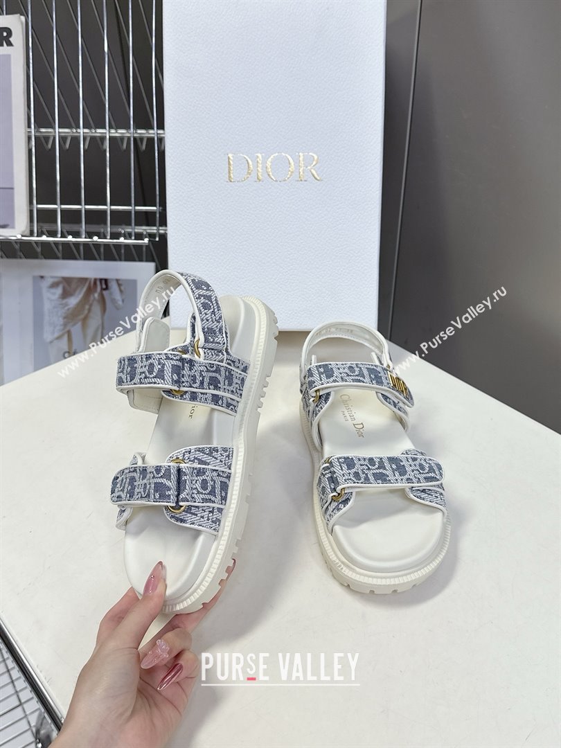 Dior Dioract Sandal in Blue Jacquard with Dior Oblique 2025 (MD-25051501)
