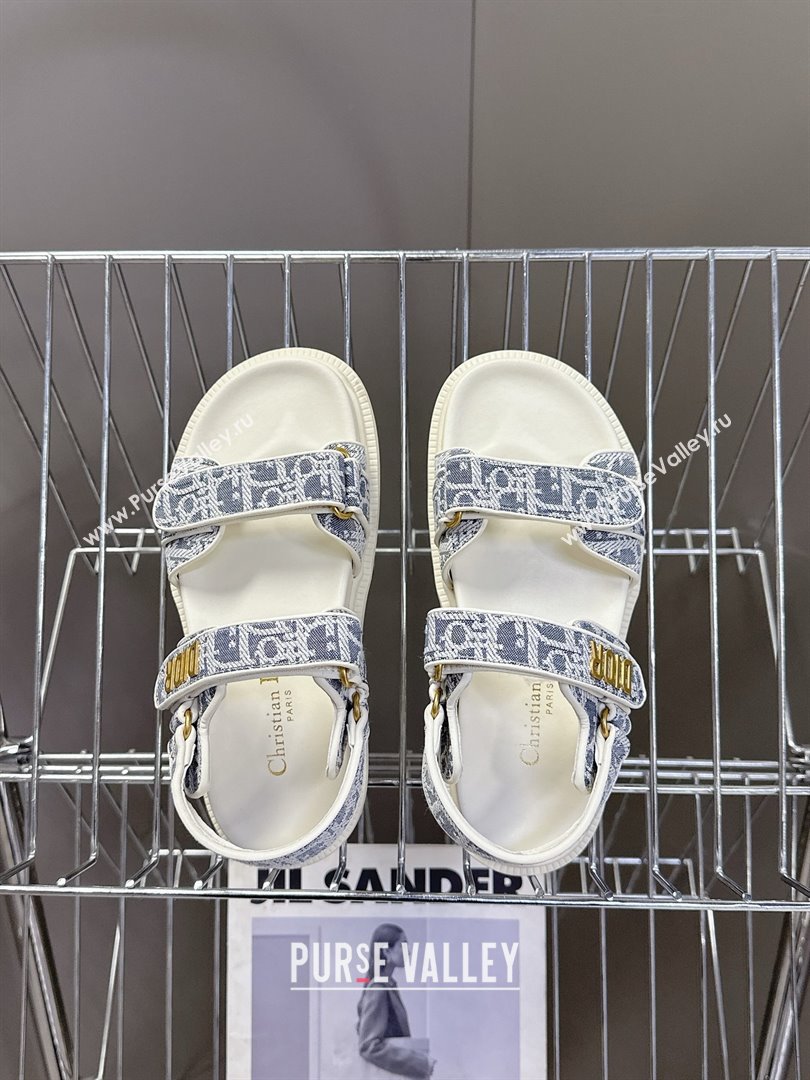 Dior Dioract Sandal in Blue Jacquard with Dior Oblique 2025 (MD-25051501)