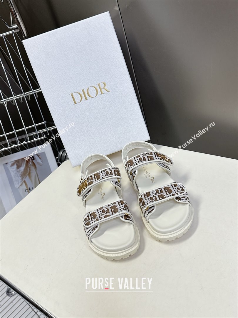 Dior Dioract Sandal in Brown Jacquard with Dior Oblique 2025 (MD-25051502)