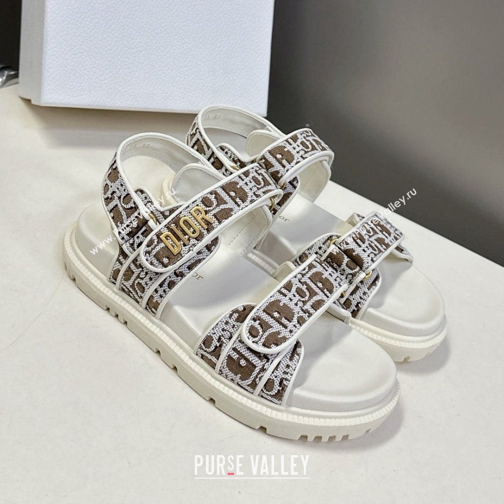 Dior Dioract Sandal in Brown Jacquard with Dior Oblique 2025 (MD-25051502)
