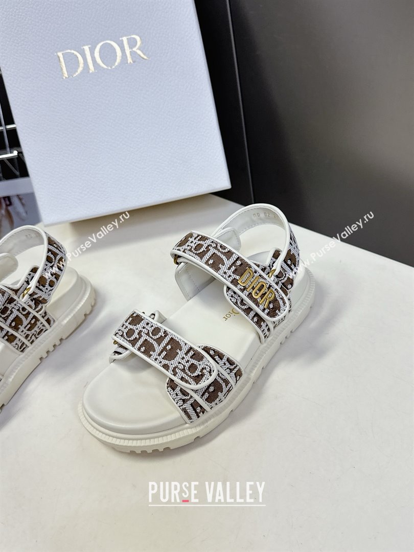Dior Dioract Sandal in Brown Jacquard with Dior Oblique 2025 (MD-25051502)