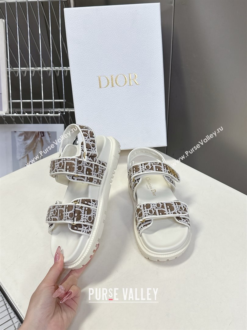 Dior Dioract Sandal in Brown Jacquard with Dior Oblique 2025 (MD-25051502)