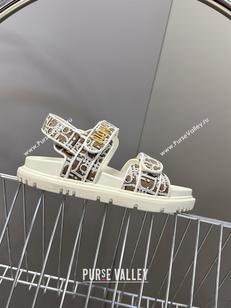 Dior Dioract Sandal in Brown Jacquard with Dior Oblique 2025 (MD-25051502)