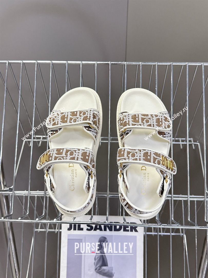 Dior Dioract Sandal in Brown Jacquard with Dior Oblique 2025 (MD-25051502)