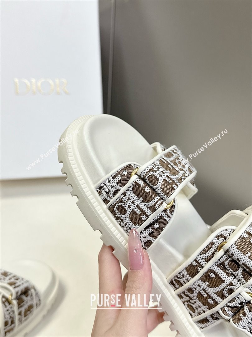 Dior Dioract Sandal in Brown Jacquard with Dior Oblique 2025 (MD-25051502)