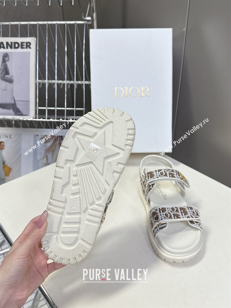 Dior Dioract Sandal in Brown Jacquard with Dior Oblique 2025 (MD-25051502)