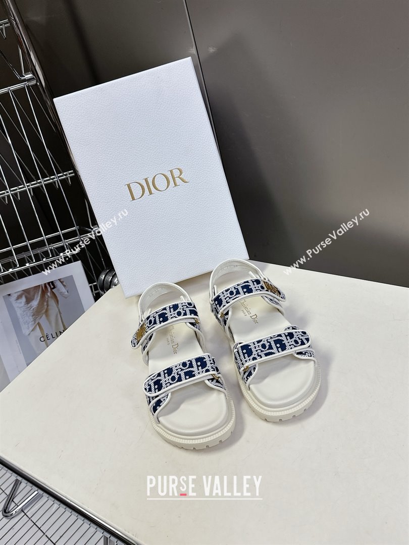 Dior Dioract Sandal in Deep Blue Jacquard with Dior Oblique 2025 (MD-25051503)