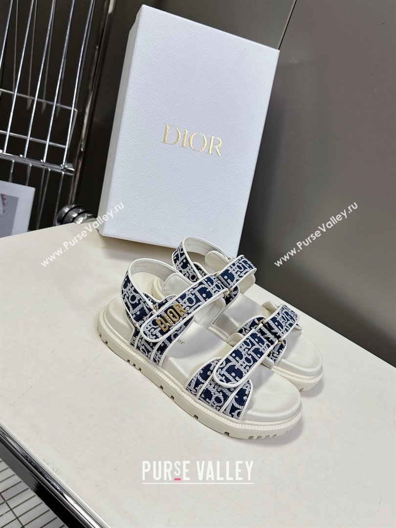 Dior Dioract Sandal in Deep Blue Jacquard with Dior Oblique 2025 (MD-25051503)
