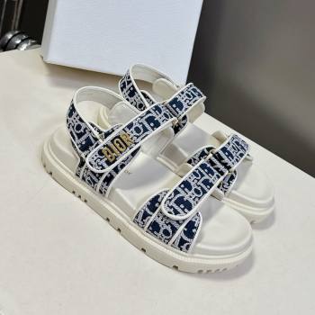 Dior Dioract Sandal in Deep Blue Jacquard with Dior Oblique 2025 (MD-25051503)