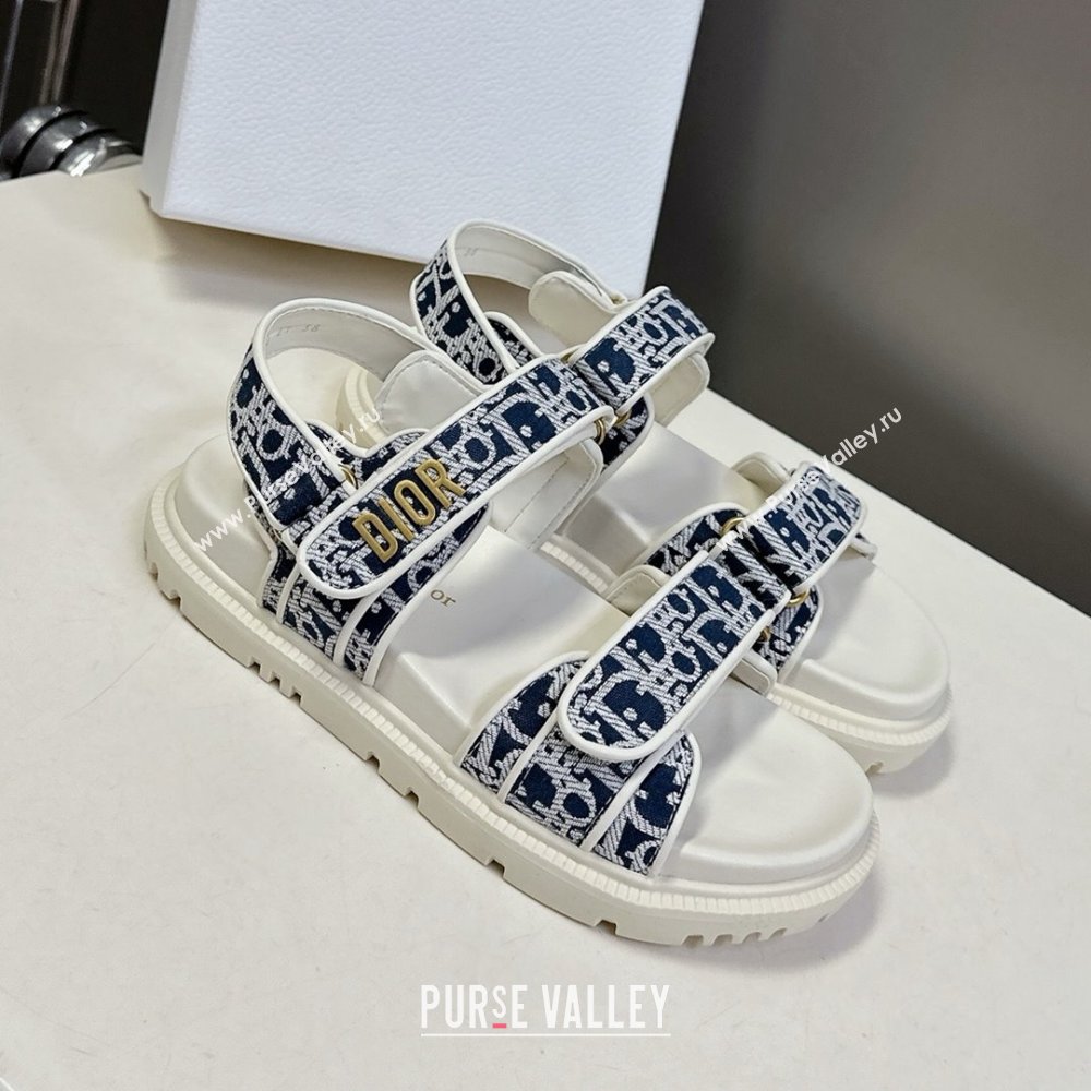 Dior Dioract Sandal in Deep Blue Jacquard with Dior Oblique 2025 (MD-25051503)