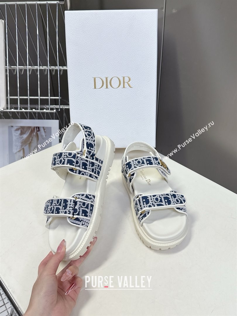 Dior Dioract Sandal in Deep Blue Jacquard with Dior Oblique 2025 (MD-25051503)