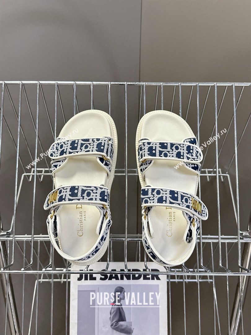 Dior Dioract Sandal in Deep Blue Jacquard with Dior Oblique 2025 (MD-25051503)