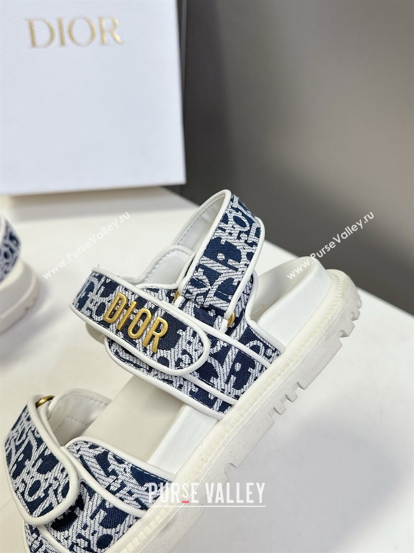 Dior Dioract Sandal in Deep Blue Jacquard with Dior Oblique 2025 (MD-25051503)