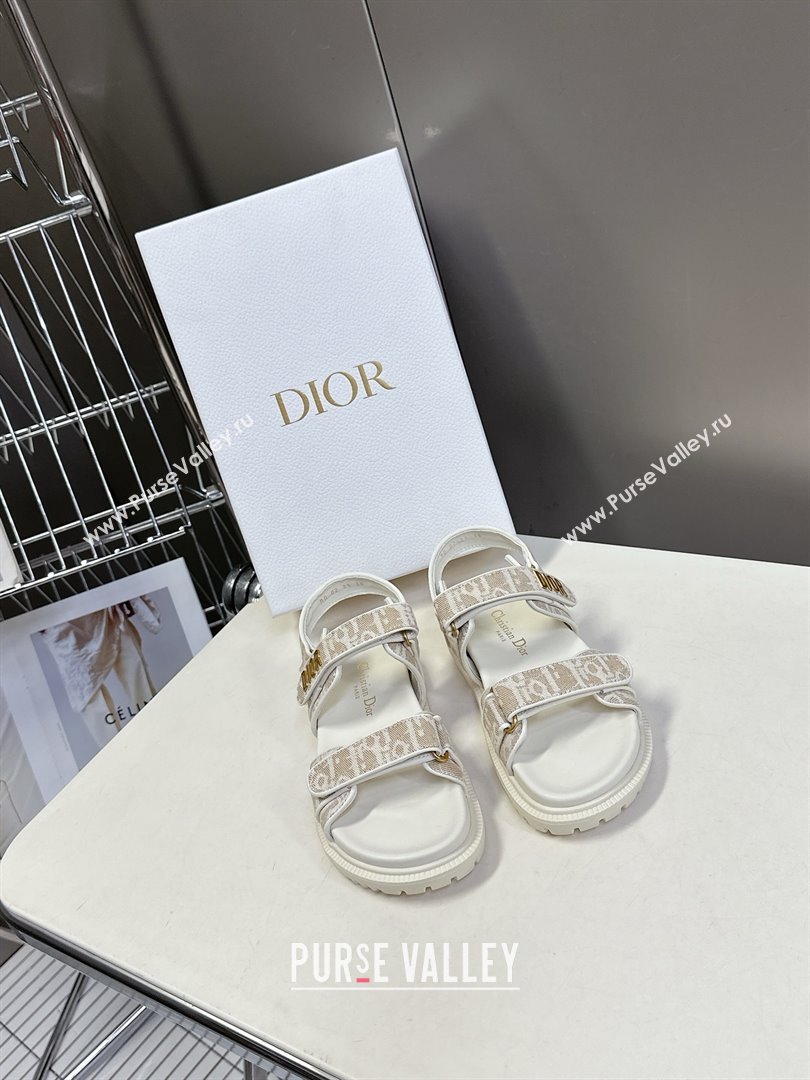 Dior Dioract Sandal in Beige Jacquard with Dior Oblique 2025 (MD-25051504)
