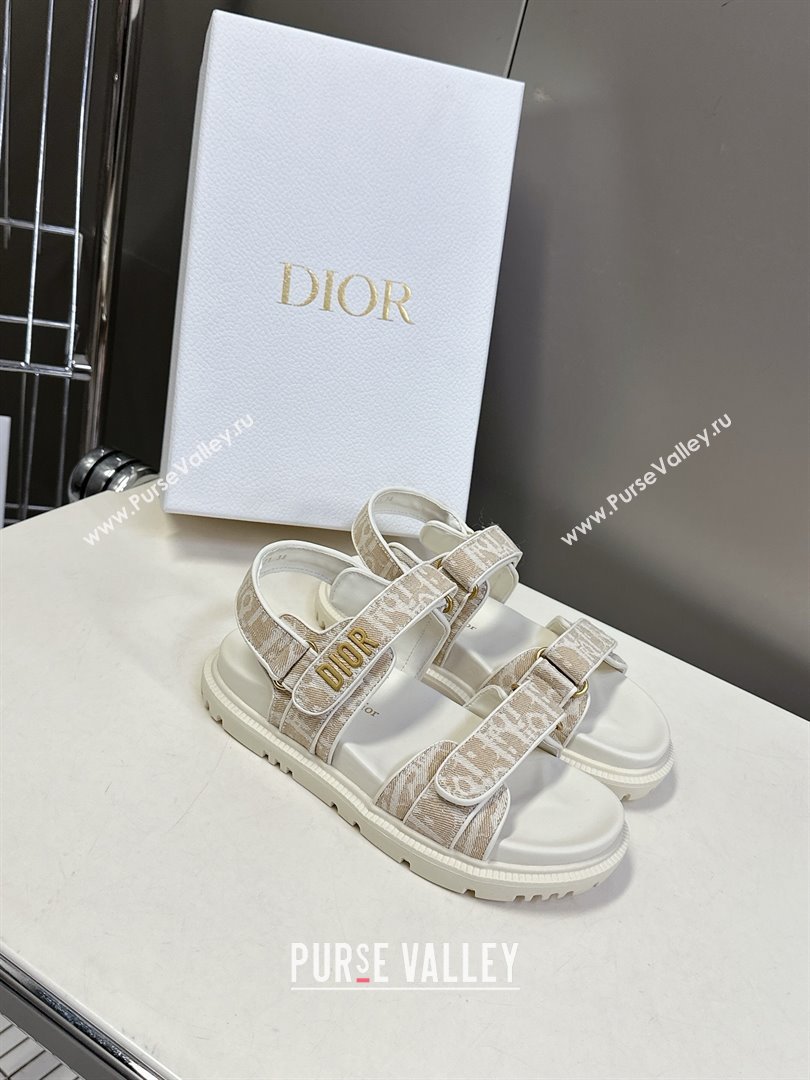 Dior Dioract Sandal in Beige Jacquard with Dior Oblique 2025 (MD-25051504)