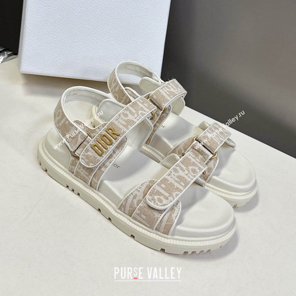 Dior Dioract Sandal in Beige Jacquard with Dior Oblique 2025 (MD-25051504)