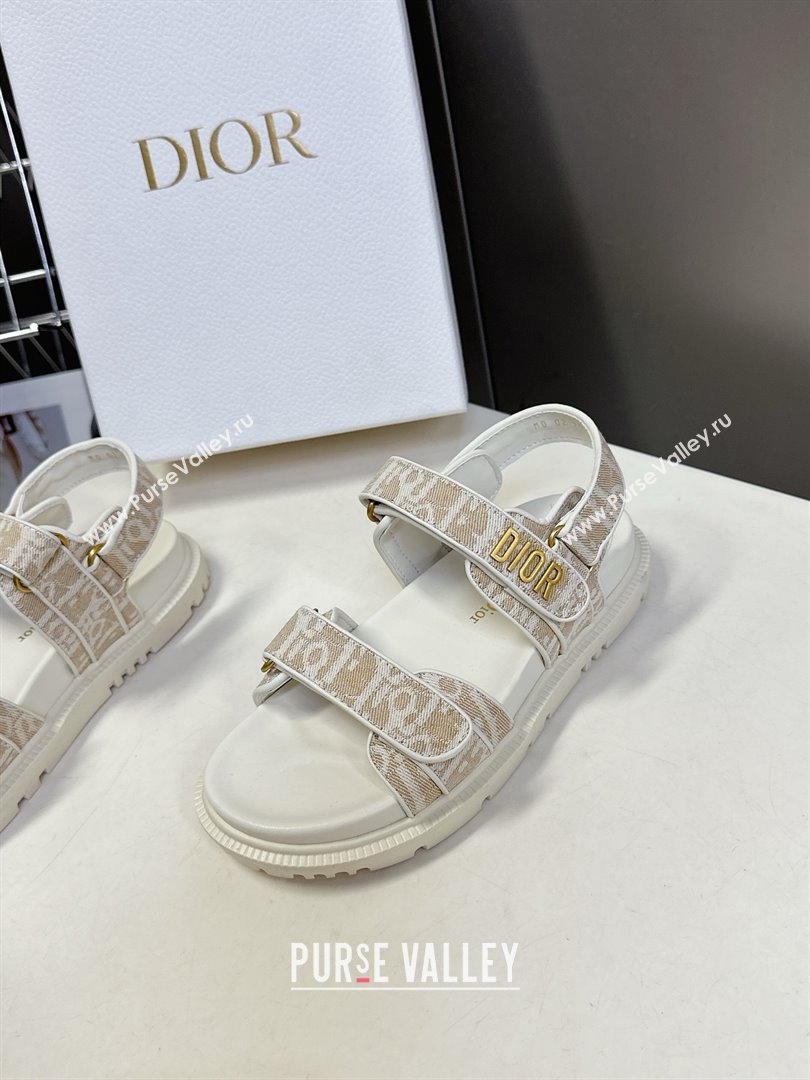 Dior Dioract Sandal in Beige Jacquard with Dior Oblique 2025 (MD-25051504)