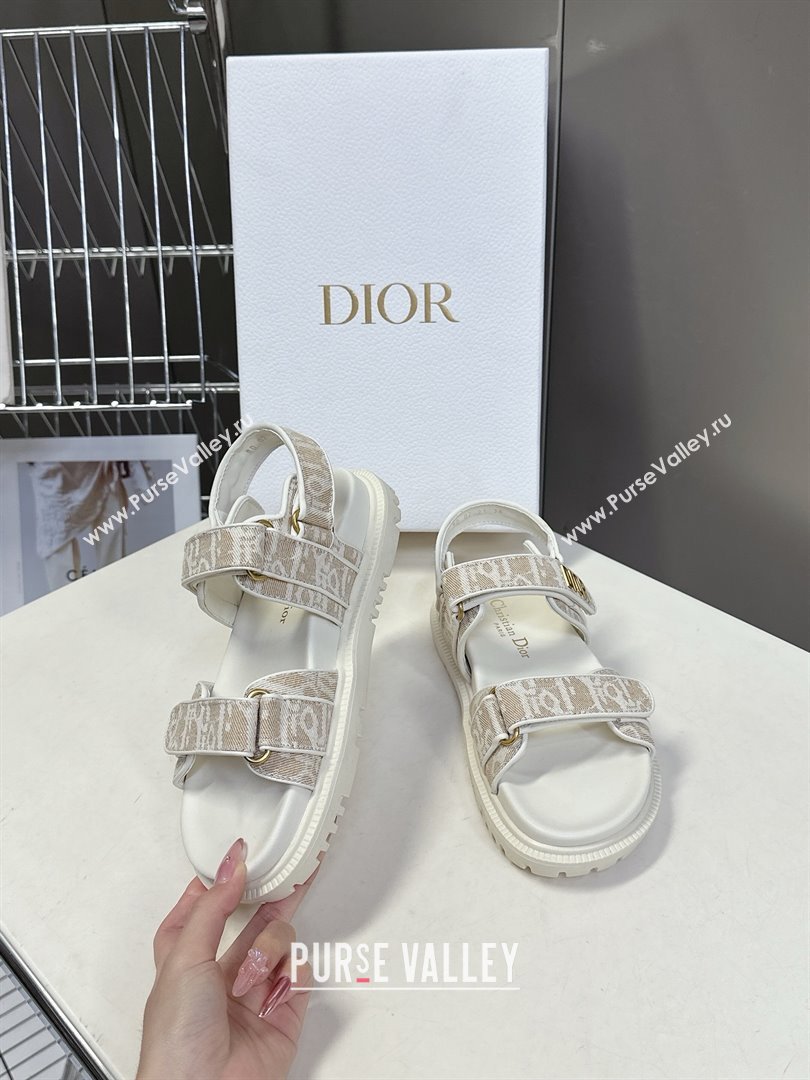 Dior Dioract Sandal in Beige Jacquard with Dior Oblique 2025 (MD-25051504)