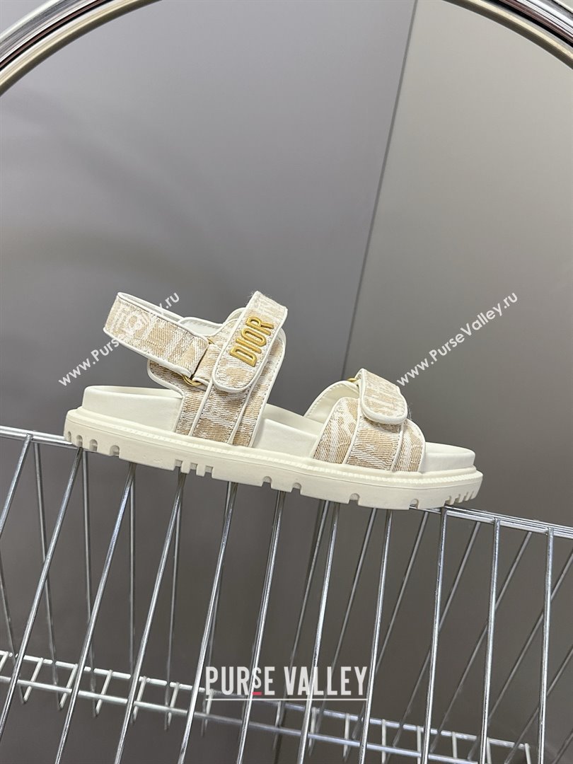 Dior Dioract Sandal in Beige Jacquard with Dior Oblique 2025 (MD-25051504)