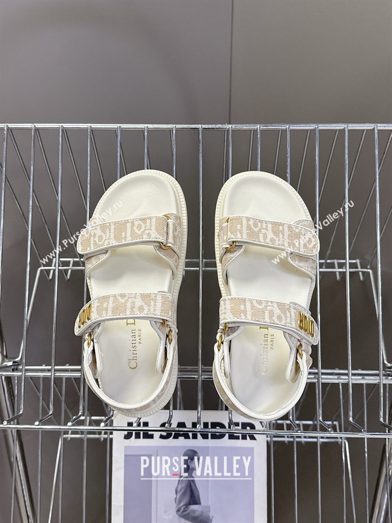 Dior Dioract Sandal in Beige Jacquard with Dior Oblique 2025 (MD-25051504)