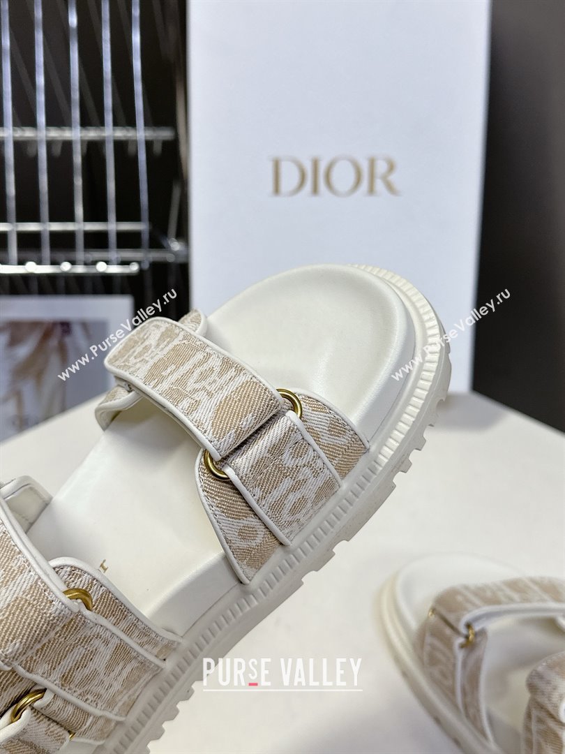 Dior Dioract Sandal in Beige Jacquard with Dior Oblique 2025 (MD-25051504)