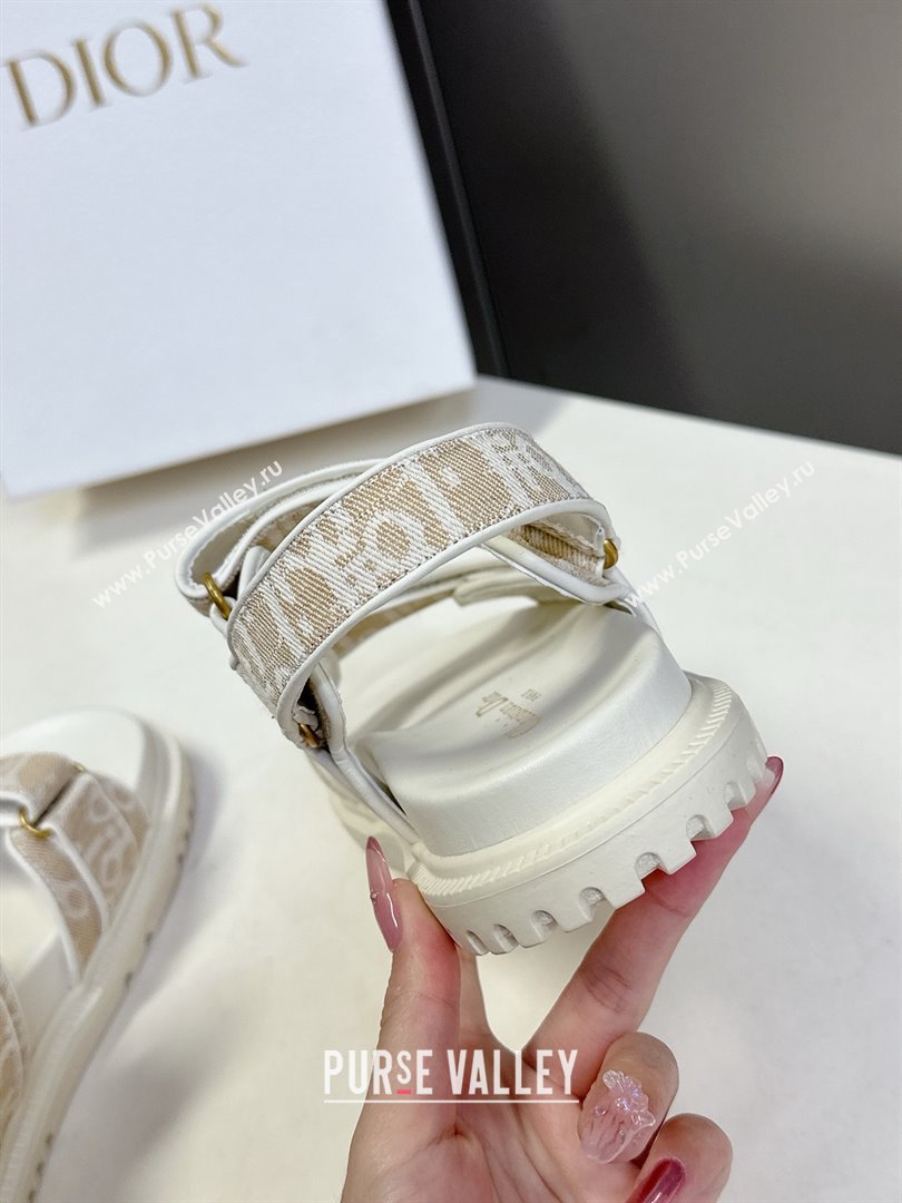 Dior Dioract Sandal in Beige Jacquard with Dior Oblique 2025 (MD-25051504)