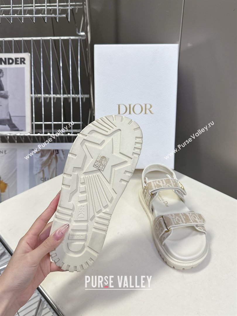 Dior Dioract Sandal in Beige Jacquard with Dior Oblique 2025 (MD-25051504)