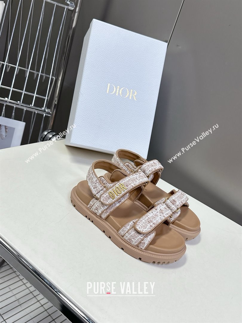Dior Dioract Sandal in Brown Cannage Tweed 2025 (MD-25051506)