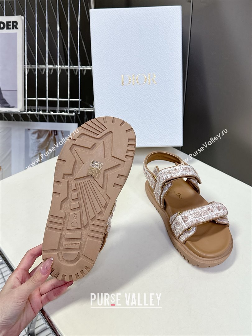 Dior Dioract Sandal in Brown Cannage Tweed 2025 (MD-25051506)