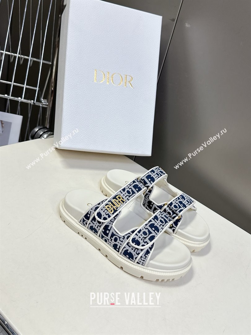 Dior Dioract Slide Sandal in Deep Blue Jacquard with Dior Oblique 2025 (MD-25051602)