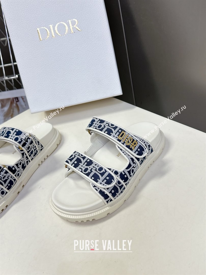 Dior Dioract Slide Sandal in Deep Blue Jacquard with Dior Oblique 2025 (MD-25051602)