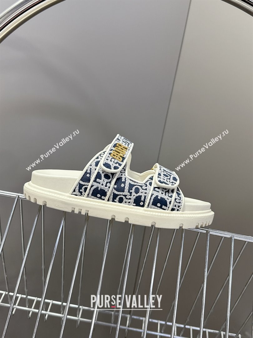 Dior Dioract Slide Sandal in Deep Blue Jacquard with Dior Oblique 2025 (MD-25051602)