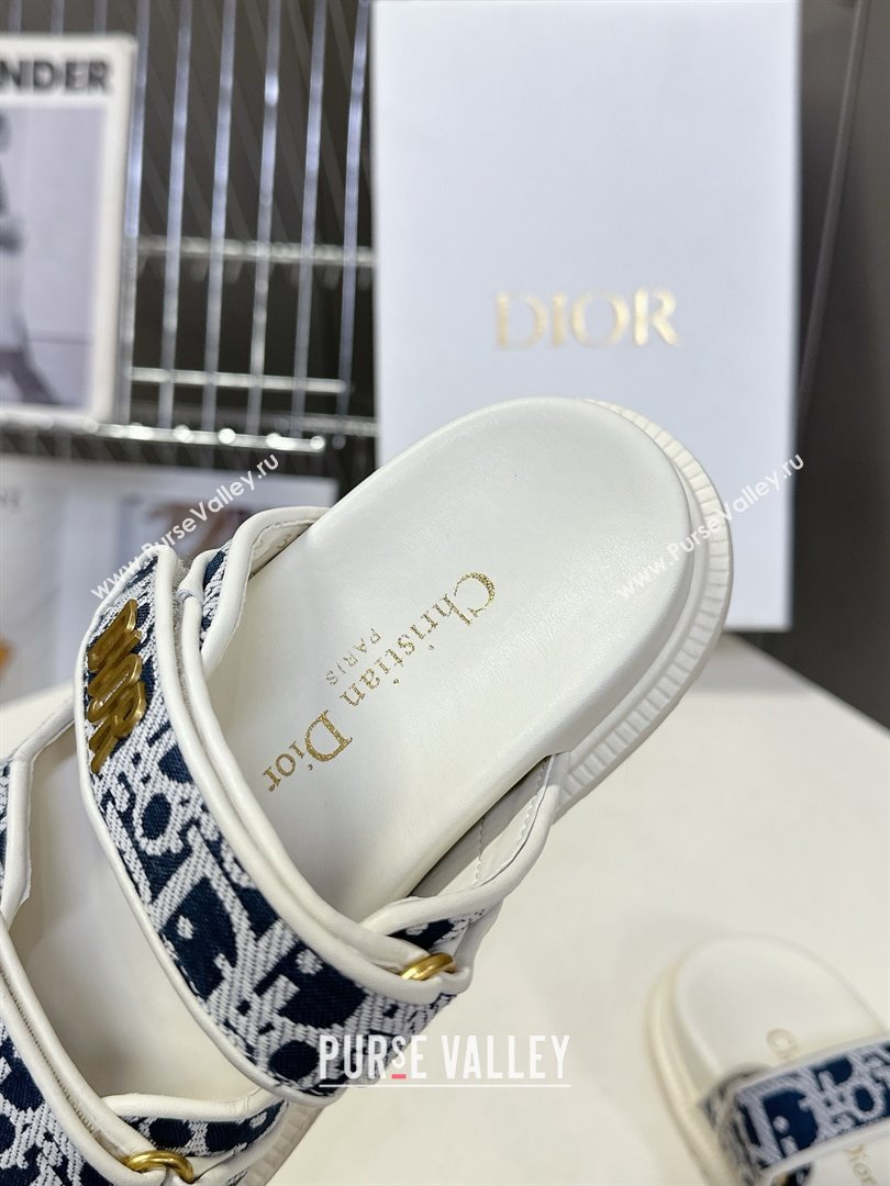 Dior Dioract Slide Sandal in Deep Blue Jacquard with Dior Oblique 2025 (MD-25051602)