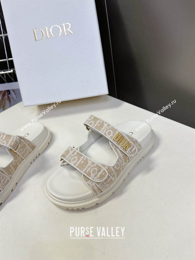 Dior Dioract Slide Sandal in Beige Jacquard with Dior Oblique 2025 (MD-25051603)