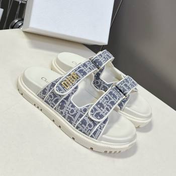 Dior Dioract Slide Sandal in Blue Jacquard with Dior Oblique 2025 (MD-25051604)