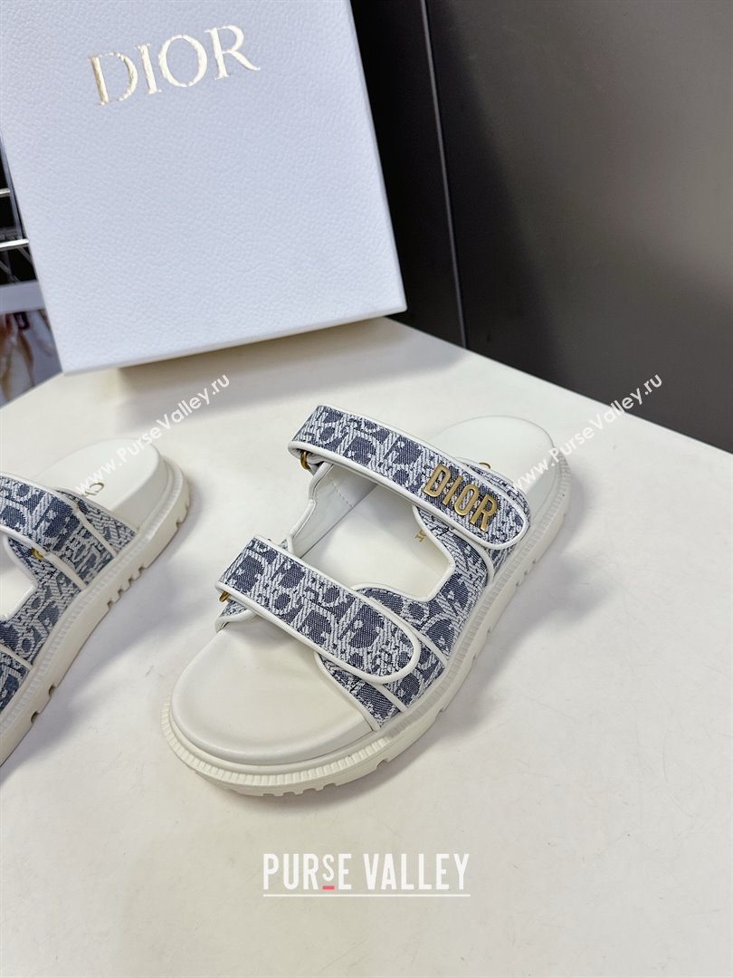Dior Dioract Slide Sandal in Blue Jacquard with Dior Oblique 2025 (MD-25051604)