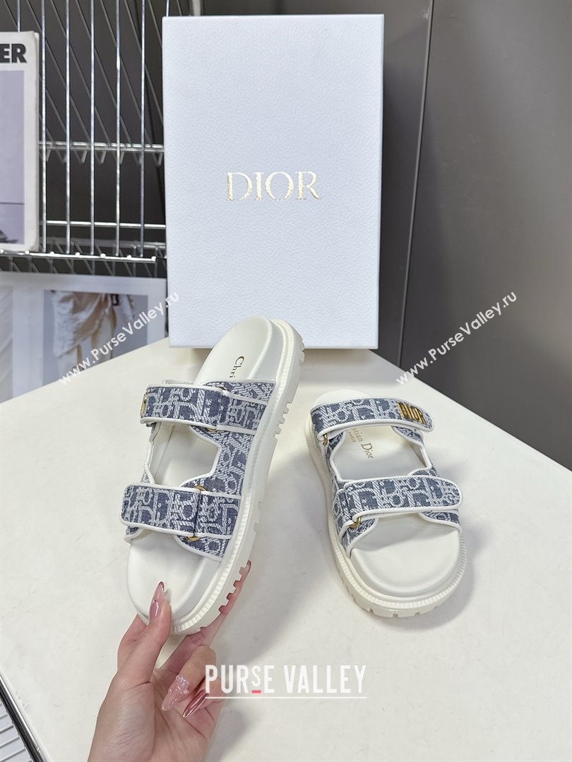 Dior Dioract Slide Sandal in Blue Jacquard with Dior Oblique 2025 (MD-25051604)