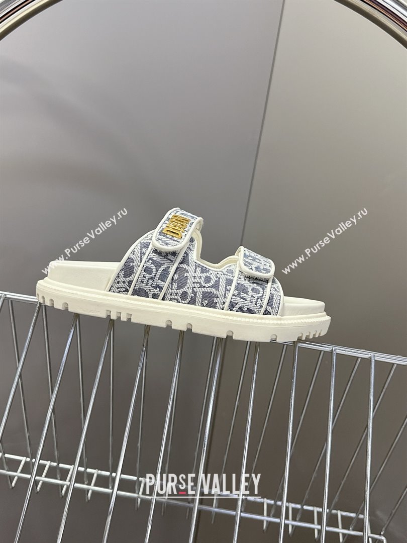 Dior Dioract Slide Sandal in Blue Jacquard with Dior Oblique 2025 (MD-25051604)