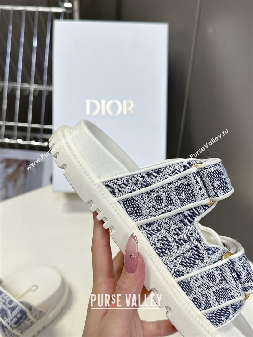 Dior Dioract Slide Sandal in Blue Jacquard with Dior Oblique 2025 (MD-25051604)
