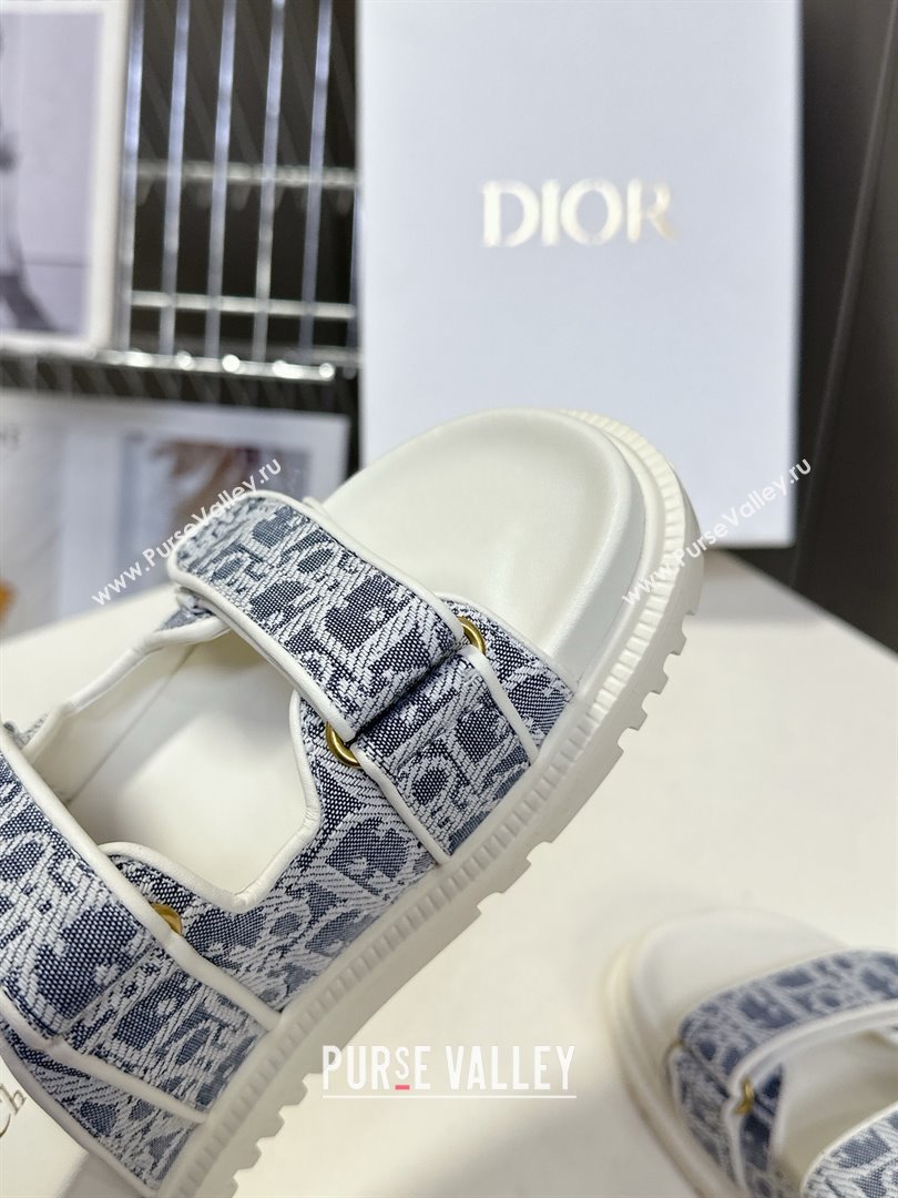 Dior Dioract Slide Sandal in Blue Jacquard with Dior Oblique 2025 (MD-25051604)
