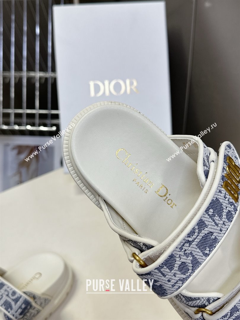 Dior Dioract Slide Sandal in Blue Jacquard with Dior Oblique 2025 (MD-25051604)