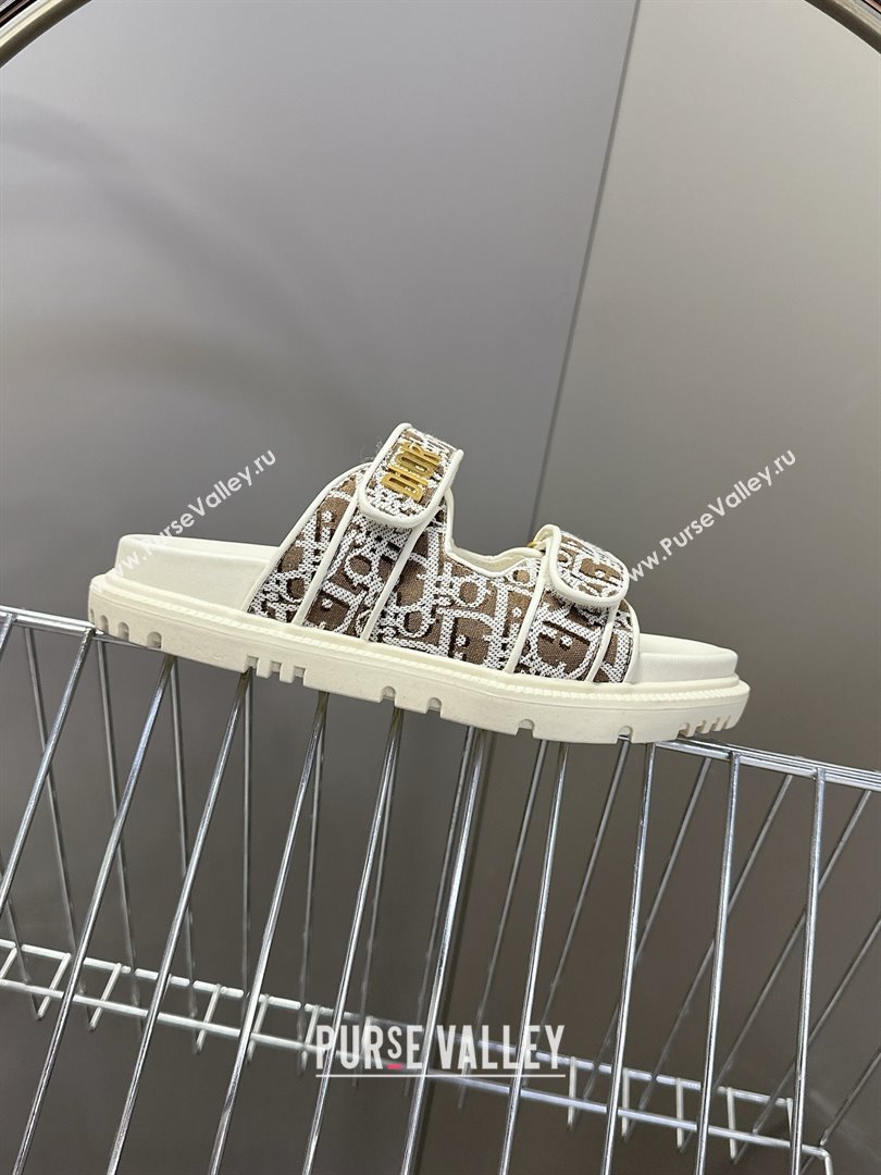 Dior Dioract Slide Sandal in Brown Jacquard with Dior Oblique 2025 (MD-25051605)