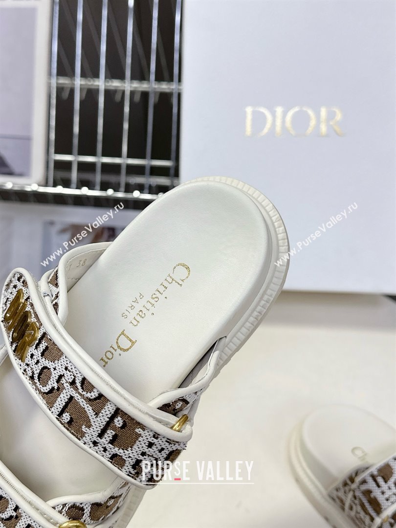 Dior Dioract Slide Sandal in Brown Jacquard with Dior Oblique 2025 (MD-25051605)