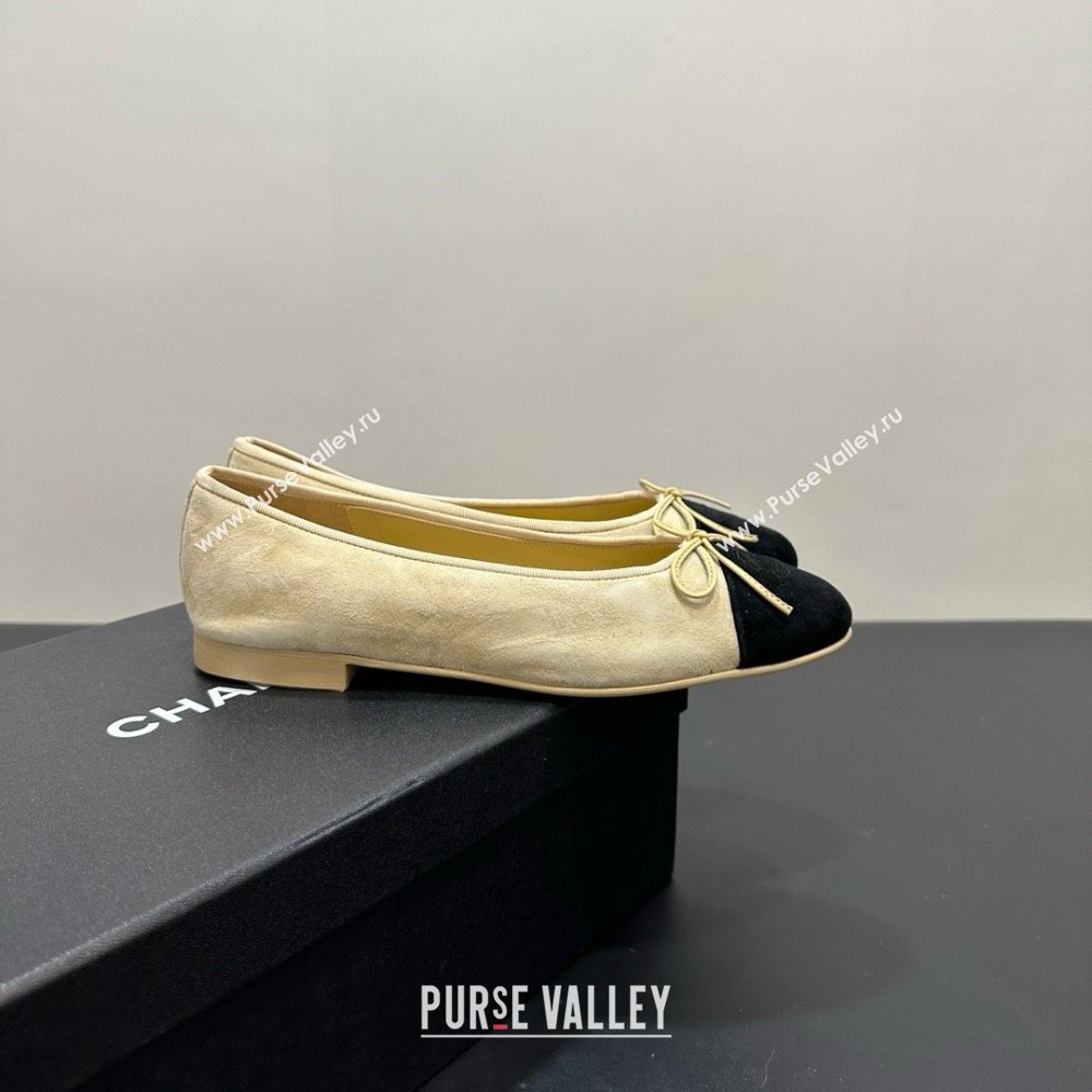 Chanel Suede Grosgrain Ballerina Beige 2025 (MD-25050913)