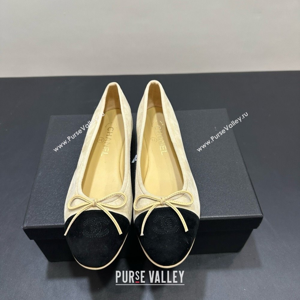 Chanel Suede Grosgrain Ballerina Beige 2025 (MD-25050913)